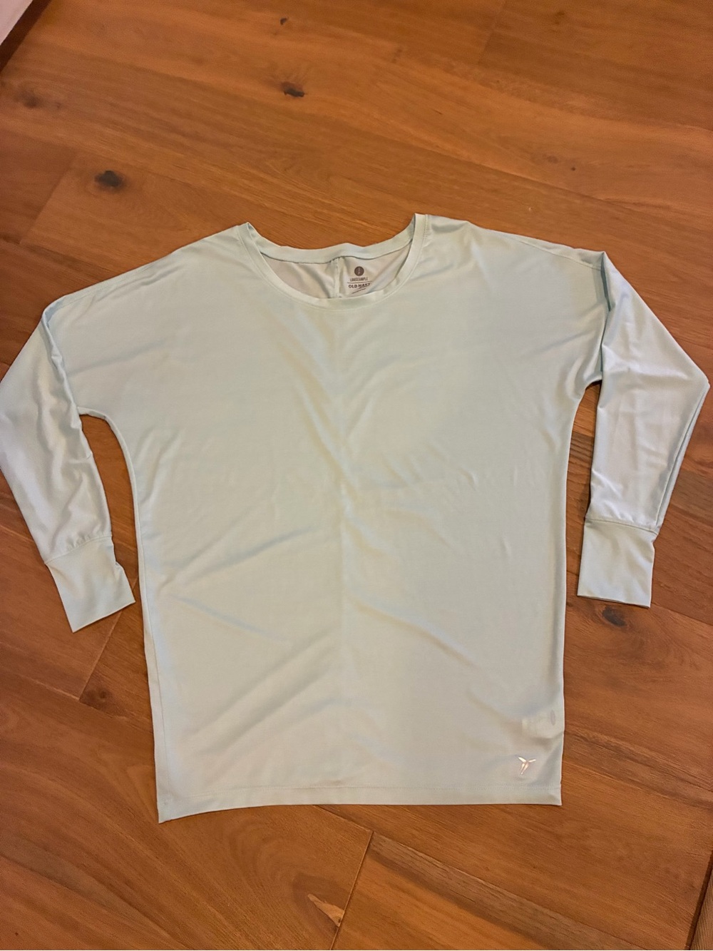Old Navy Active Mint/Aqua Blue Crew Neck Long Sleeve Top